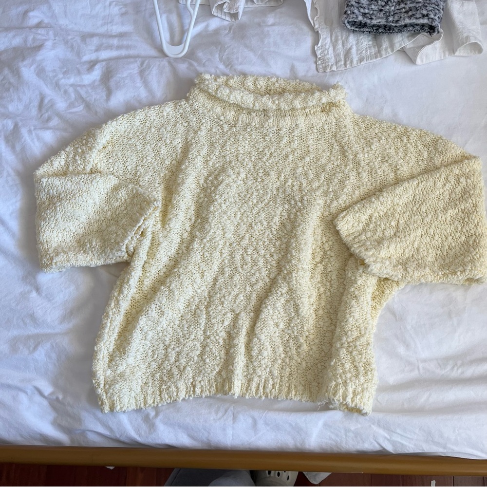 Vintage Cream Cowl Neck Sweater Soft Knit